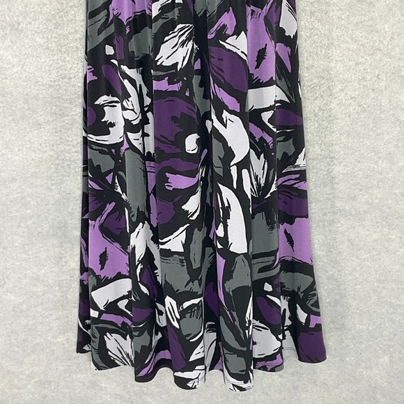 Apt. 9 Purple Floral Print Stretch Casual Babydoll Flowy Artsy Dress Sz S‎ - Picture 5 of 14